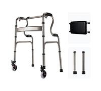 Andador Plegable De Aluminio Liviano Con Liberación Fácil Con Dos Botones, Ruedas De 5 Pulgadas, Altura Ajustable, Liberación Fácil Con Dos Botones, No Requiere Ensamblaje Rehabilitación