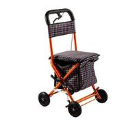 Andador plegable de cuatro ruedas con rodillos acolchados, andador móvil con cesta de la compra y carrito - Asistencia independiente para personas con discapacidad