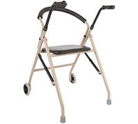 Andador plegable de dos botones con ruedas y andador rodante de movilidad de asiento blando para personas mayores y adultos Capacidad de carga máxima de 300 libras