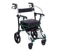 Andador plegable de pie con ruedas, asiento con respaldo y reposabrazos acolchados, ayudas portátiles para caminar para personas mayores y adultos