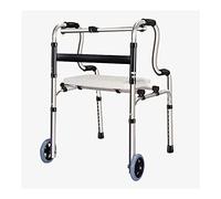 Andador plegable estándar con 2 ruedas y bidé de altura ajustable para personas mayores y movilidad limitada con discapacitados