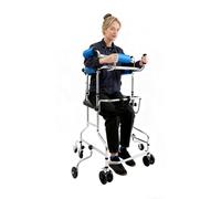Andador plegable estándar con 8 ruedas y frenos, altura ajustable para personas mayores y rehabilitación, capacidad de carga 100 kg, incluye soporte para infusión, plegable