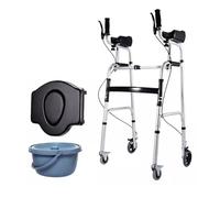 Andador plegable estándar con asiento desmontable y reposabrazos acolchados extraíbles, bipedestación de rehabilitación, ayuda ligera para caminar (asiento 3)