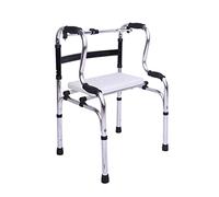 Andador plegable estándar con asiento para ancianos, ligero, altura ajustable, plegable, soporte para la movilidad, soporta hasta 220 libras