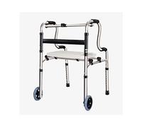 Andador plegable estándar con ruedas y asiento de pie, marco de rehabilitación para ancianos, ligero, soporta hasta 330 libras