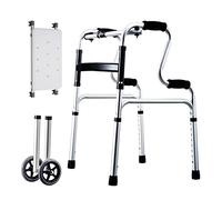 Andador plegable estándar con ruedas y bidé para ancianos, aleación de aluminio ligero, rehabilitación, caminador auxiliar, altura ajustable