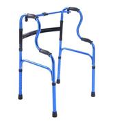 Andador plegable estándar de 2 botones for personas mayores y discapacitadas. Ayuda básica for caminar con patas ajustables.