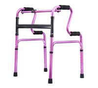 Andador plegable fácil de elevar, silla vertical de bastón para ancianos, marco de pasamanos de rehabilitación de pie de aleación de aluminio (color: rojo) anhela confiable
