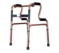 Andador plegable fácil de elevar, silla vertical de bastón para ancianos, marco de pasamanos de rehabilitación de pie de aleación de aluminio (color: rojo) (cobre antiguo) anhelan confiables