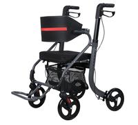 Andador plegable ligero para personas mayores de 8 pulgadas, altura regulable de 31 a 36 pulgadas, sistema de frenado doble, ruedas de goma de 360°, aluminio, capacidad de carga de 100 kg, color