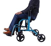 Andador plegable, ligero y compacto, 4 ruedas con asiento, bolsa de transporte, frenos bloqueables