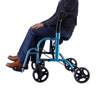 Andador plegable, ligero y compacto, andador de 4 ruedas con bolsa de transporte para asiento, frenos bloqueables