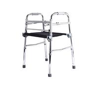 Andador plegable multifuncional de dos botones con cojín de tela Oxford aleación de aluminio sin ruedas andadores estándar para personas mayores