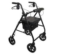 Andador plegable para adultos con problemas de movilidad, capacidad de 350 libras, incluye asiento, respaldo y bolsa de almacenamiento para uso diario de personas mayores