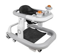 Andador plegable para bebé con altura y velocidad ajustables, carrito de paseo Bebe con centro de juegos, alfombra de trampolín extraíble, a partir de 6 meses, 70 x 56 x 42 cm, color gris