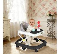 Andador plegable para bebé con bandeja de juegos interactiva con sonidos, Andador para bebé con bandeja de actividad musical extraíble, de 6 a 18 meses, hasta 20 kg, 67 x 72 x 92 cm, negro (B)