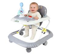 Andador plegable para bebé con bandeja de juegos interactiva con sonidos,Andador para bebé con bandeja de actividades musicales extraíble, de 6 a 18 meses, hasta 20 kg, 67 x 72 x 92 cm - Gris (B)