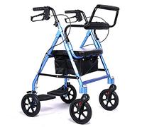 Andador plegable para personas mayores, andador de 4 ruedas con asiento, bolsa de transporte, altura ajustable, para personas mayores o discapacitadas Andador de aluminio de cuatro ruedas, C (D)