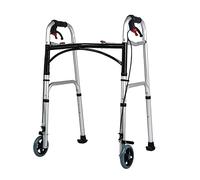 Andador plegable para personas mayores, andador estándar ligero con asiento y ruedas, altura ajustable, ligero, portátil, ayuda de movilidad para ancianos, discapacitados bariátricos (color: 2 ruedas)