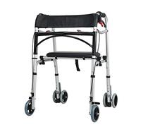 Andador plegable para personas mayores, andador estándar liviano con asiento y ruedas, ayuda de movilidad portátil liviana y ajustable en altura para personas mayores discapacitadas bariátricas
