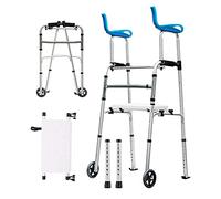 Andador plegable para personas mayores, andador vertical ligero para personas mayores discapacitadas, ayuda para caminar con andador para adultos con reposabrazos, andador compacto ajustable