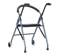 Andador plegable para personas mayores con asiento y 2 ruedas, asistente portátil de altura ajustable para interiores y exteriores Hola
