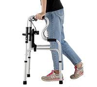 Andador plegable portátil estándar con asiento, sin ruedas, compacto y ligero, ayuda médica para caminar para hospital/hogar, adultos mayores.