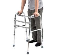 Andador plegable portátil para personas mayores, andador vertical de aluminio de altura ajustable, asistente de paso para adultos discapacitados, carga 100 kg Hola
