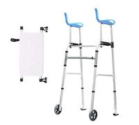 Andador plegable premium con ruedas y asiento, marco de aluminio ligero con soporte de brazo para personas mayores, adultos y niños, soporta hasta 300 libras.