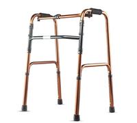Andador portátil con ruedas para personas mayores, plegable, de aluminio, vertical, asistente de paso resistente para adultos mayores, altura ajustable, D, latón