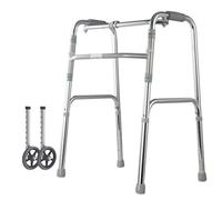 Andador portátil con ruedas para personas mayores, plegable, de aluminio, vertical, asistente de paso resistente para adultos mayores, altura ajustable, D, latón