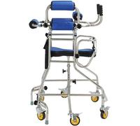 Andador portátil multifuncional para ancianos con 360° sin extremos muertos, 6 ruedas, antiinclinación, altura ajustable, soporta hasta 220 libras para entrenamiento de extremidades inferiores, ayuda