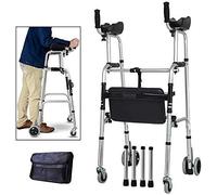 Andador, postura vertical con almohadilla de soporte para reposabrazos, andador con ruedas de 4 ruedas, ayuda para caminar para personas mayores utilizada para caminantes para personas mayores (A