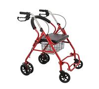 Andador rodador de tubo de acero, con ruedas con freno de asiento, asa ajustable y bolsa de almacenamiento, ayuda de movilidad ligera para personas mayores con discapacidad A