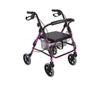 Andador rodante con asiento, carrito ligero para alimentos, carrito de compras plegable de aluminio, carrito de la compra con ruedas antiguo de cuatro ruedas, bastón antideslizante con hospital