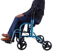 Andador rodante de 4 ruedas con asiento y bolsa, ayuda de movilidad para adultos, personas mayores, ancianos, estrella de luz