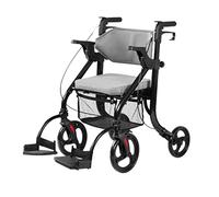 Andador rodante de movilidad plegable de aluminio para personas mayores con reposabrazos, respaldo y asiento Ayuda para caminar de movilidad rodante de peso ligero