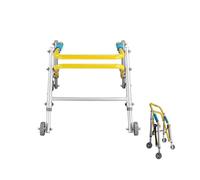 Andador Rodante Ligero, Andador de Pie para Rehabilitación de Miembros Inferiores con 4 Ruedas y Asiento, Andador Ajustable para Niños con Bipedestador(Medium)