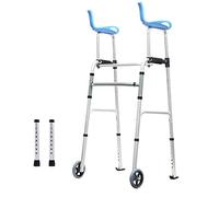 Andador rodante para adultos altos con discapacidad, con reposabrazos y ruedas, andador vertical ligero portátil, andador de rehabilitación de hemiplejia (estilo: estilo 1) (estilo 1) decoración