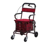 Andador rodante para adultos con soporte para la espalda, asiento acolchado y cesta de almacenamiento, mango ergonómico para estabilidad, ayuda a la movilidad para personas mayores, diseño decorativo