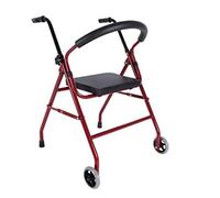 Andador rodante plegable ligero y ajustable en altura con rueda, asiento para ancianos, adultos, personas mayores, discapacitados