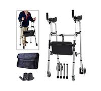 Andador Rollator La postura erguida del balanceo Walker con apoyabrazos Soporte Pad, Médico de 4 ruedas Walker Andador, altura ajustable de ancianos caminando auxilios for recorrer de los mayores