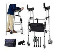 Andador vertical alto con reposabrazos y asiento acolchados, andador plegable bariátrico resistente con ruedas para personas mayores, ayuda de movilidad para discapacitados, cálido como siempre