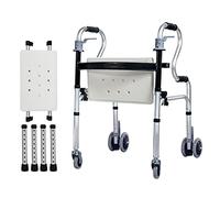 Andador vertical Alto para 6'5 Hombres Mujeres, Ligero Plegable Todo Terreno con Asiento, para Personas Mayores Adultos discapacitados Ancianos, Carga 400lbs (Color : Walker with 2 Wheels) (Walker