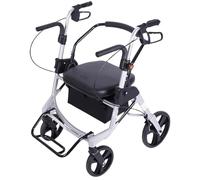 Andador Vertical, Andador Con Ruedas Plegable, Reposabrazos Acolchados, Asiento Y Respaldo De Altura Ajustable Para Personas Mayores Y Adultos