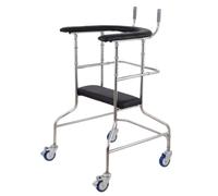Andador vertical, andador plegable de pie, con asiento de respaldo de ruedas y reposabrazos acolchados, para personas mayores y adultos, andador vertical, andador alto para antebrazo para postura