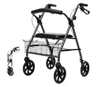 Andador vertical, Andador Rollator, Andador for personas mayores de alta resistencia con asiento, cesta y ruedas de 6 pulgadas, altura ajustable liviana