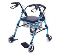 Andador vertical, Andador Rollator, Andador ligero, plegable, ajustable en altura, con asiento y freno, cesta, 4 ruedas, asiento y reposabrazos fáciles de ajustar