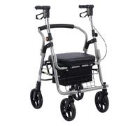 Andador vertical, Andador Rollator, Portátil y plegable, con asiento y reposapiés, adecuado for ir de compras, viajar