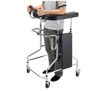 Andador Vertical, Ayudas Para Caminar Para Personas Mayores Andador Con Andador Plegable De Pie Capacidad De Carga 100 Kg Con Reposabrazos Acolchados, 10 Escalones De Altura Ajustable